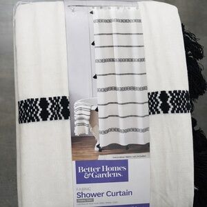 Better Homes And Gardens Tribal Chic Black and White Shower Curtain